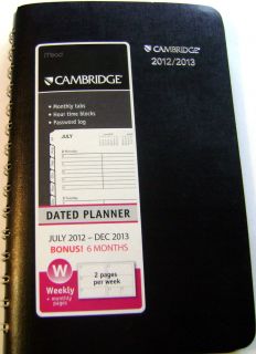 Mead Cambridge Weekly 2012 2013 Dated Planner 4 5in x 8in