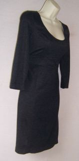 MAX STUDIO MSSP Gray Ponte Knit Scoop Neck Career Cocktail Dress S 4 6