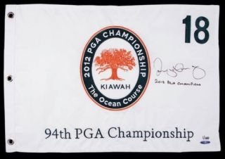 Rory McIlroy Hand Signed Inscribed 2012 PGA Flag UDA Le 100