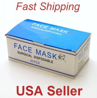 50 pcs Surgical Dental Medical FACE MASK Disposable Dust Filter Mouth