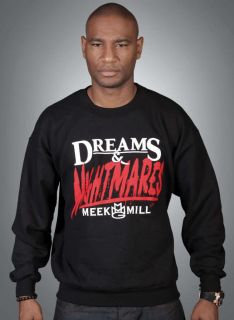 Meek Mill Dreams and Nightmares Crew Neck Sweatshirt Hoodie Sz M