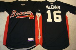 Majestic Braves Brian McCann Team issued Authentic Cool Base BP