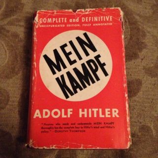 MEIN KAMPF Adolf Hitler 1939 Hardcover w/ Dust Jacket Cover Good