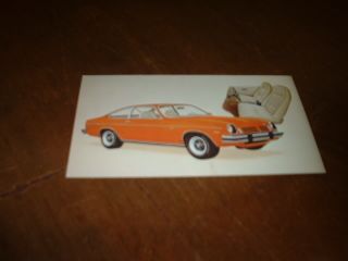 Chevrolet 1974 Vega GT Hatchback Coupe Vintage Car Postcard