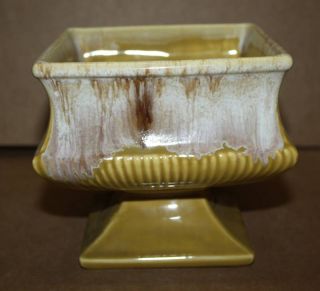 Vintage McCoy Pottery Planter Yellow Gold Drip Square
