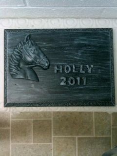 Pet Horse Memorial Marker Headstone Plaque Concrete Free Lettering