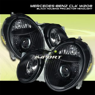 1998 2002 Mercedes Benz CLK 320 430 55 Black Projector Headlight