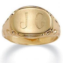 Mens Womens 14k Gold Plated Personalized Initial Ring Size 5 6 7 8 9