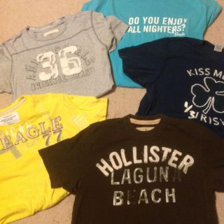 Mens Size Large Tshirts Lot of 5 American Eagle Hollister Abercrombie