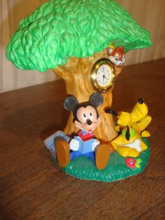 Disney Mickey Pluto Mantle Clock by Seiko Measures 6 1 2 Tall x 6