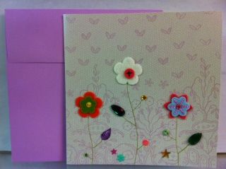 Meri Meri Felted Flowers Thank You Cards Embellished