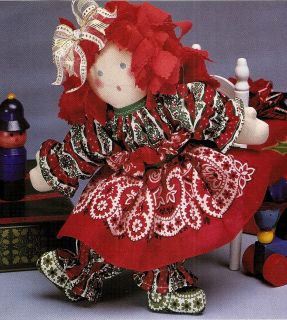 Merrie Christmas Rag Doll Vintage Sewing Pattern