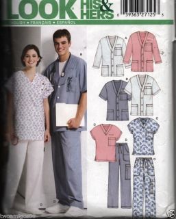 Sewing Pattern Medical Scrubs Mens Womens 5 Sizes