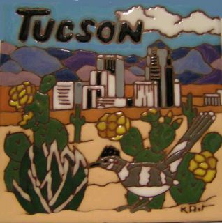 Tucson Arizona 6x6 Earthtones Memory Ceramic Tile