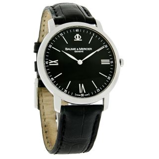 Baume Mercier Classima Executive Mens Black Strap Swiss Quartz Watch