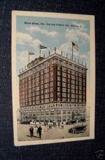 Hotel Miami 2nd Ludlow Dayton Ohio Postcard 1920s