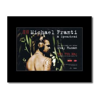Michael Franti Stay Human Black Matted Mini Poster