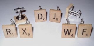 Mens Scrabble Cufflinks Personalized Letters Cuff Links