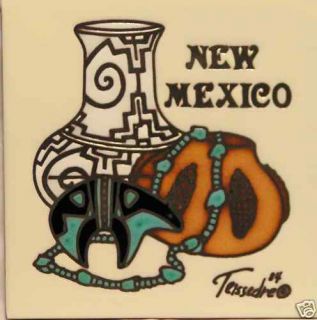 New Mexico Necklace Pots 6x6 Teissedre Trivet Art Tile