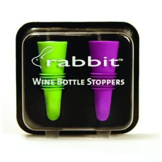 Metrokane Rabbit Wine Bottle Silicone Stoppers Set of 2 Colors Vary