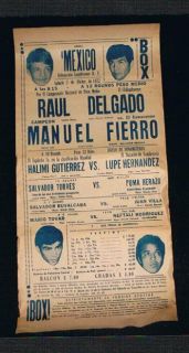 RARE 1972 Mexican Boxing Poster Lupe Salvador Torres Delgado Villa