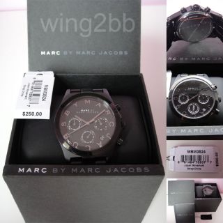 Authentic Marc Jacobs Lady Henry Aluminum Chronograph Bracelet Watch