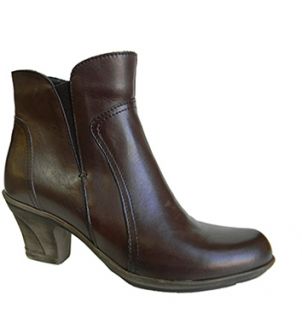 Eric Michael Womens Hattie Leather Side Zip Ankle Boots 54009 Brown