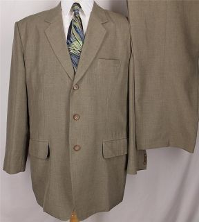 46 R Deconstructed Suit Michel Andre SOLID BROWN 3 Button Business