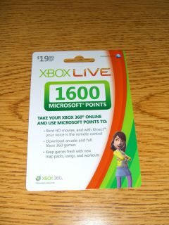1600 Microsoft Points for Xbox Live