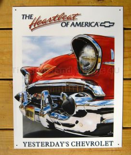 Red Antique Chevrolet Tin Sign Vtg Metal Wall Decor Chevy Car Classic