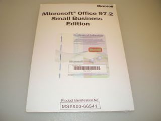 Microsoft Office 97 Small Business MS SBE CD with COA ★ Word, Excel