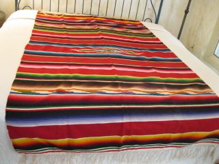 Vintage Mexican Saltillo Blanket Serape 89x51 In