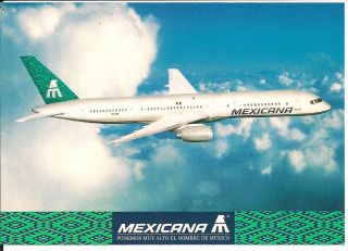 Mexicana Airlines Boeing 757 200 Postcard Airline Issue