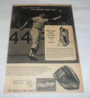 1963 Rawlings Mickey Mantle Baseball Glove Ad