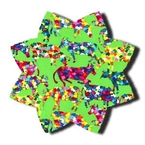 Michael Miller Jigsaw Puzzle Cows Green Cotton Fabric