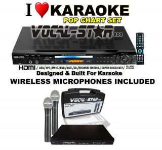 Star HDMI CDG DVD Karaoke Machine Wireless Microphones Included