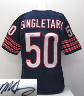 Mike Singletary Autographed Chicago Bears Navy Blue Custom Jersey Mm