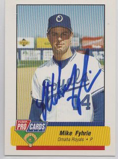 Mike Fyhrie 1994 Pro Cards minor league AAA Kansas City Royals SIGNED