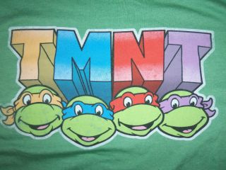Turtles T Shirt 80s Retro Tee Cartoon TMNT Faces Leo Mikey