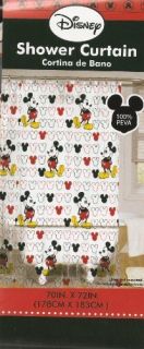 Disney Mickey Mouse Vinyl Bath Shower Curtain Brand New 