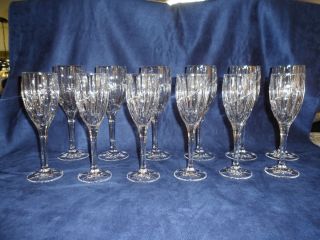 Mikasa Crystal Wine Glasses Uptown Pattern Set of 12 2 Sizes