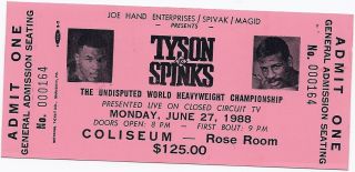 Mike Tyson Michael Spinks Complete Boxing Ticket June 27 1988
