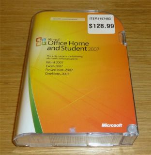 MICROSOFT OFFICE HOME AND STUDENT 2007 WORD EXCEL POWERPOINT ONENOTE 3