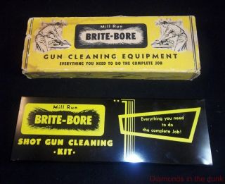 Vintage Mill Run Brite Bore Pistol Gun Shot Gun Cleaning Kit