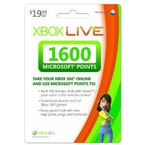 New Microsoft Xbox 360 Live 1600 Points Card (Send you the physical