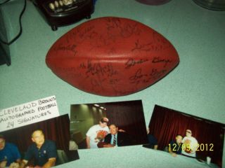 autographed football cleveland browns 24 signatures lots of hall of