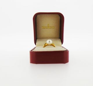 Mikimoto Pearl Ring 18K Yellow Gold Hallmarked Size 6