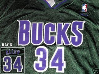 Milwaukee Bucks Ray Allen Jersey XXL Reebok Basketball