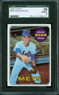 1969 Topps #533   Nolan Ryan   SGC 88    New York Mets HoF