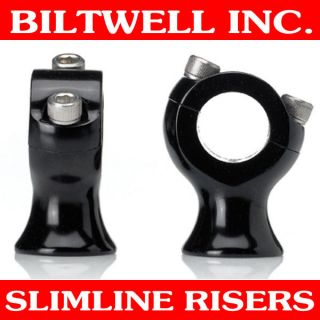Biltwell Inc. Black 1 3/4 Slimline Risers Harley Sportster Bobber 1